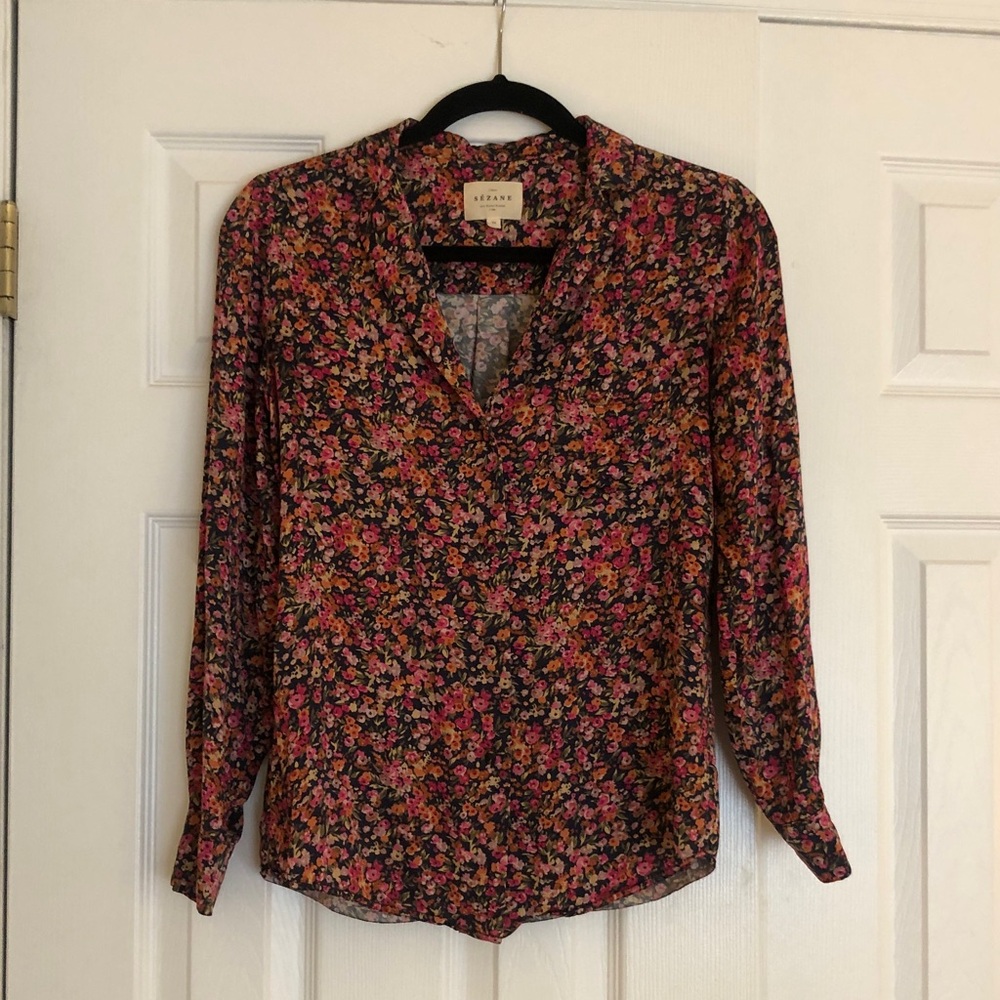 Sesame Floral Long Sleeve Blouse